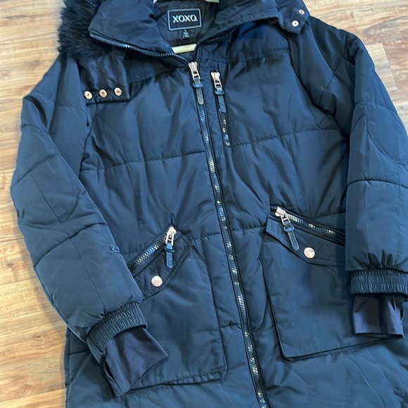 Xoxo Vegan Fur Trimmed Winter Coat - Picture 13 of 14